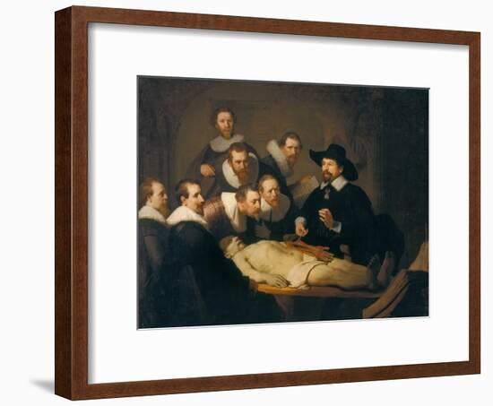 The Anatomy Lesson of Dr Nicolaes Tulp, 1632-Rembrandt van Rijn-Framed Giclee Print