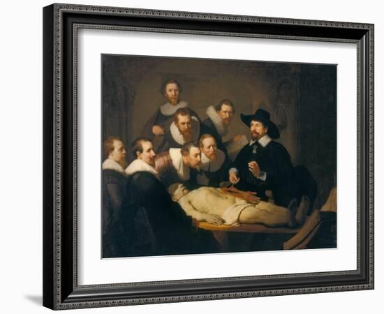 The Anatomy Lesson of Dr Nicolaes Tulp, 1632-Rembrandt van Rijn-Framed Giclee Print