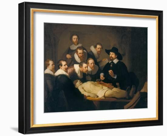 The Anatomy Lesson of Dr Nicolaes Tulp, 1632-Rembrandt van Rijn-Framed Giclee Print