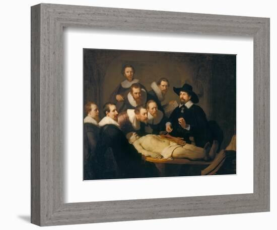 The Anatomy Lesson of Dr Nicolaes Tulp, 1632-Rembrandt van Rijn-Framed Giclee Print