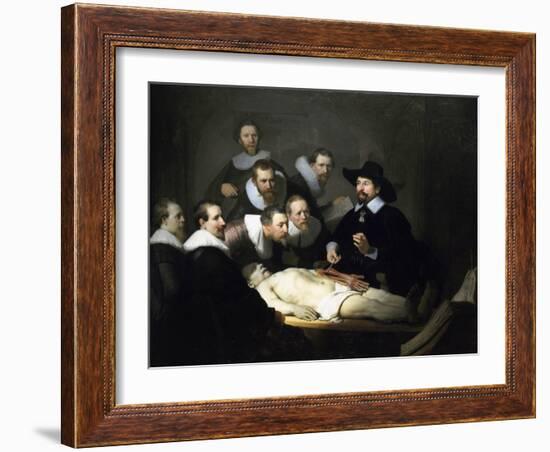 The Anatomy Lesson of Dr Nicolaes Tulp, 1632-Rembrandt van Rijn-Framed Giclee Print