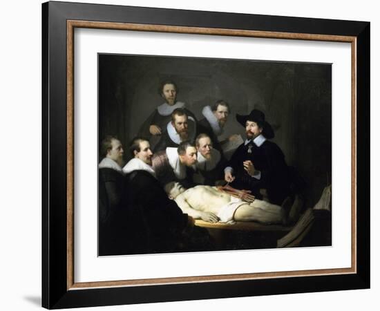 The Anatomy Lesson of Dr Nicolaes Tulp, 1632-Rembrandt van Rijn-Framed Giclee Print