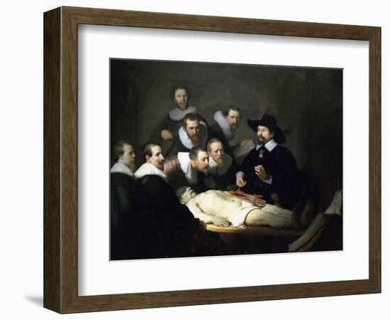 The Anatomy Lesson of Dr Nicolaes Tulp, 1632-Rembrandt van Rijn-Framed Giclee Print