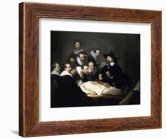 The Anatomy Lesson of Dr Nicolaes Tulp, 1632-Rembrandt van Rijn-Framed Giclee Print