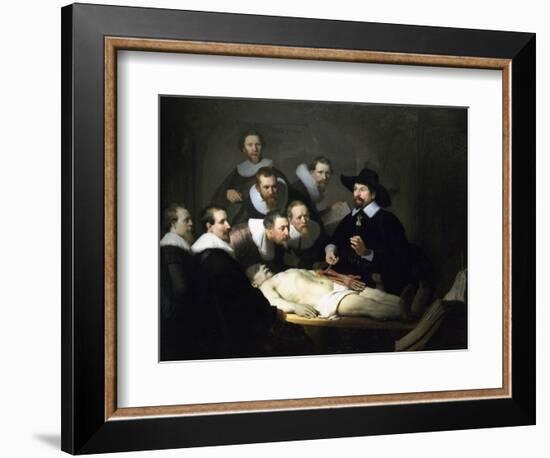 The Anatomy Lesson of Dr Nicolaes Tulp, 1632-Rembrandt van Rijn-Framed Giclee Print