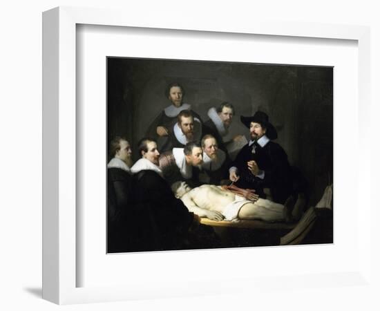 The Anatomy Lesson of Dr Nicolaes Tulp, 1632-Rembrandt van Rijn-Framed Giclee Print