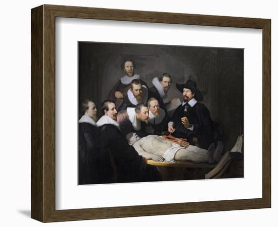 The Anatomy Lesson of Dr. Nicolaes Tulp, 1632-Rembrandt van Rijn-Framed Giclee Print