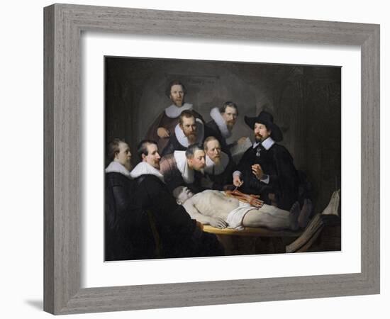 The Anatomy Lesson of Dr. Nicolaes Tulp, 1632-Rembrandt van Rijn-Framed Giclee Print