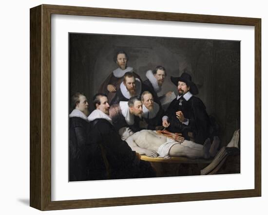 The Anatomy Lesson of Dr. Nicolaes Tulp, 1632-Rembrandt van Rijn-Framed Giclee Print