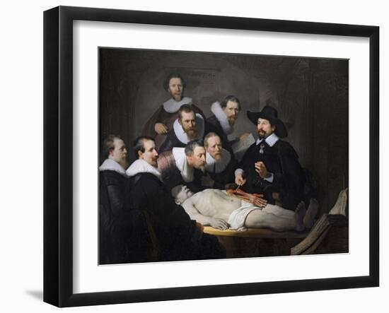 The Anatomy Lesson of Dr. Nicolaes Tulp, 1632-Rembrandt van Rijn-Framed Giclee Print