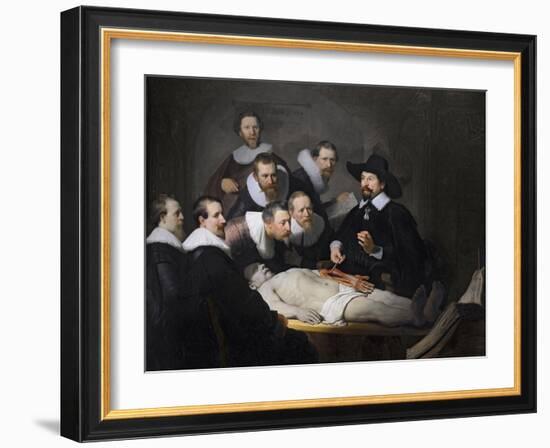 The Anatomy Lesson of Dr. Nicolaes Tulp, 1632-Rembrandt van Rijn-Framed Giclee Print