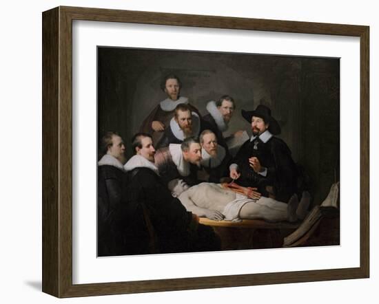 The Anatomy Lesson of Dr. Nicolaes Tulp, 1632-Rembrandt van Rijn-Framed Giclee Print