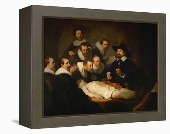 The Anatomy Lesson of Dr. Nicolaes Tulp-Rembrandt van Rijn-Framed Premier Image Canvas