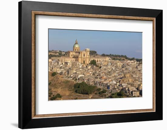 The ancient baroque old town and dome of cathedral of Piazza Armerina, Province of Enna, Sicily, It-Roberto Moiola-Framed Photographic Print