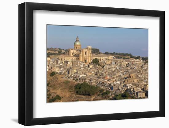 The ancient baroque old town and dome of cathedral of Piazza Armerina, Province of Enna, Sicily, It-Roberto Moiola-Framed Photographic Print