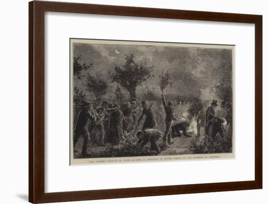 The Ancient Custom of Wood Lopping at Midnight in Epping Forest on the Eleventh of November-null-Framed Giclee Print