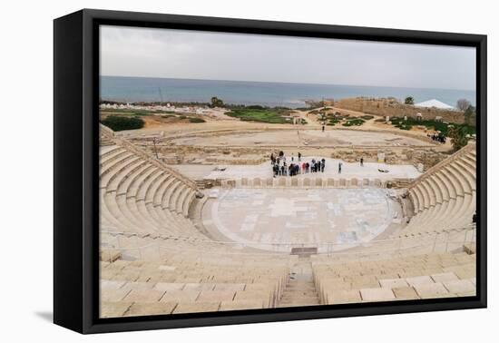 The ancient Roman amphitheatre in Caesarea, Israel, Middle East-Alexandre Rotenberg-Framed Premier Image Canvas