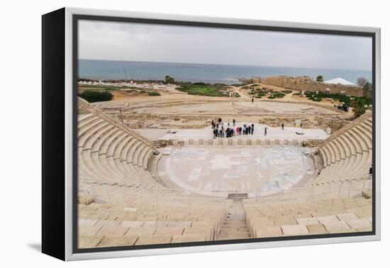 The ancient Roman amphitheatre in Caesarea, Israel, Middle East-Alexandre Rotenberg-Framed Premier Image Canvas