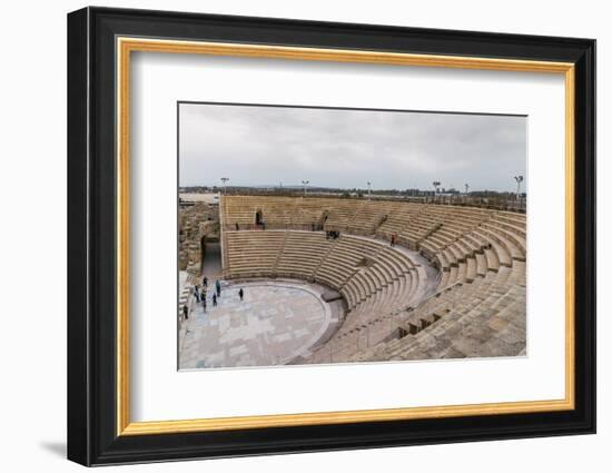 The ancient Roman amphitheatre in Caesarea, Israel, Middle East-Alexandre Rotenberg-Framed Photographic Print