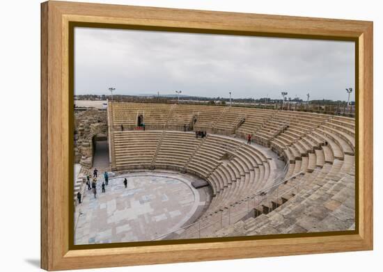 The ancient Roman amphitheatre in Caesarea, Israel, Middle East-Alexandre Rotenberg-Framed Premier Image Canvas