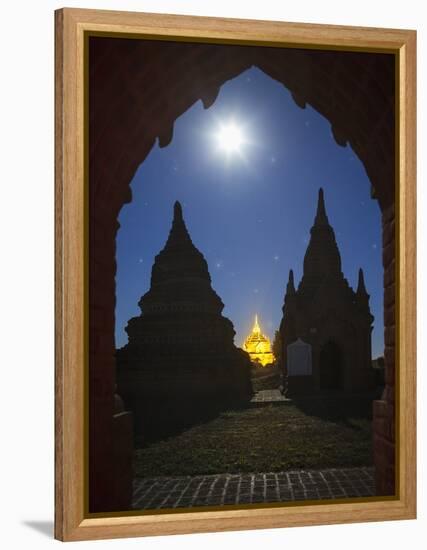 The Ancient Temples of Bagan by Moon Light-Jon Hicks-Framed Premier Image Canvas