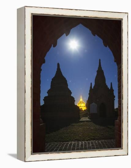 The Ancient Temples of Bagan by Moon Light-Jon Hicks-Framed Premier Image Canvas