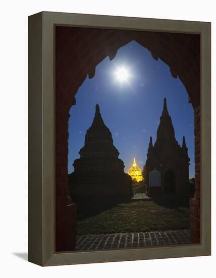 The Ancient Temples of Bagan by Moon Light-Jon Hicks-Framed Premier Image Canvas