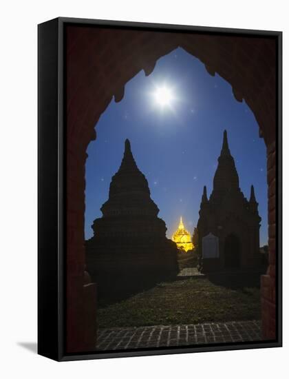 The Ancient Temples of Bagan by Moon Light-Jon Hicks-Framed Premier Image Canvas