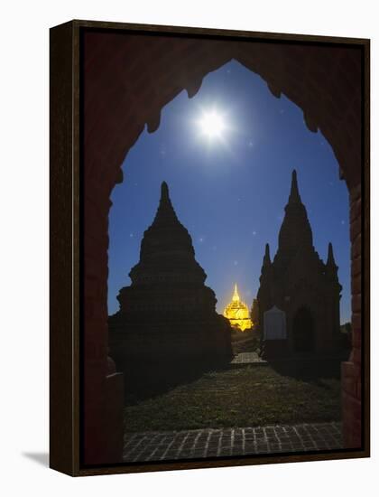 The Ancient Temples of Bagan by Moon Light-Jon Hicks-Framed Premier Image Canvas