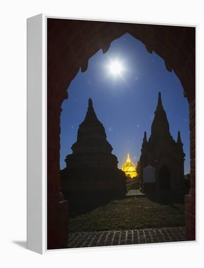 The Ancient Temples of Bagan by Moon Light-Jon Hicks-Framed Premier Image Canvas