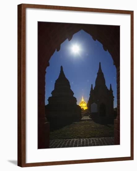 The Ancient Temples of Bagan by Moon Light-Jon Hicks-Framed Photographic Print