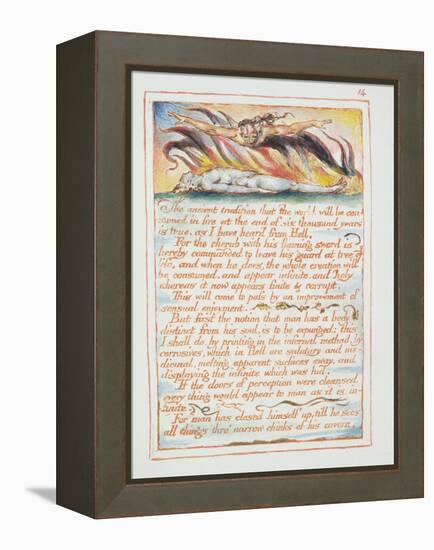 "The Ancient Tradition.., Illustration and Text from 'The Marriage of Heaven and Hell", C.1790-3-William Blake-Framed Premier Image Canvas