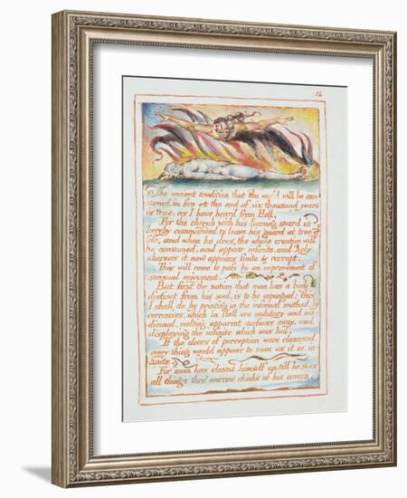 "The Ancient Tradition.., Illustration and Text from 'The Marriage of Heaven and Hell", C.1790-3-William Blake-Framed Giclee Print