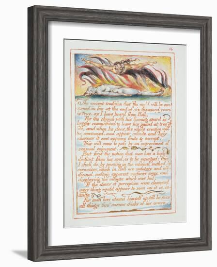 "The Ancient Tradition.., Illustration and Text from 'The Marriage of Heaven and Hell", C.1790-3-William Blake-Framed Giclee Print