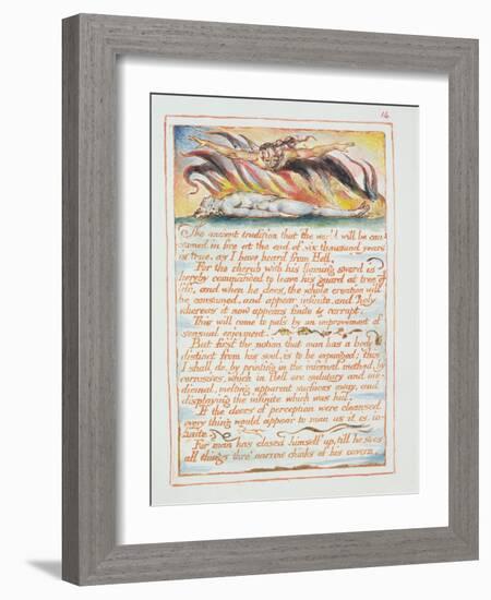 "The Ancient Tradition.., Illustration and Text from 'The Marriage of Heaven and Hell", C.1790-3-William Blake-Framed Giclee Print