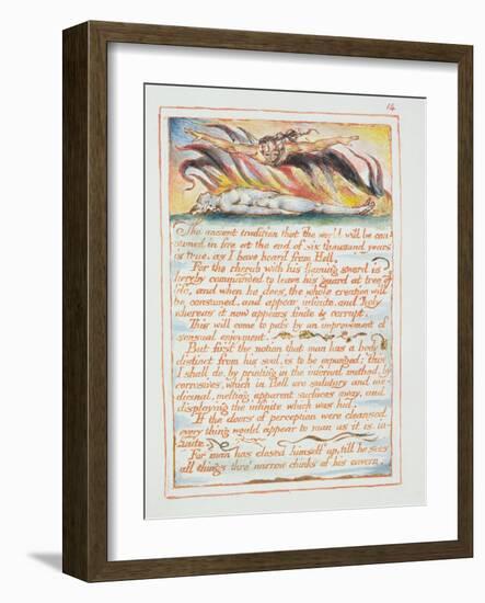 "The Ancient Tradition.., Illustration and Text from 'The Marriage of Heaven and Hell", C.1790-3-William Blake-Framed Giclee Print