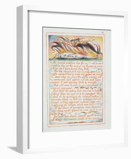 "The Ancient Tradition.., Illustration and Text from 'The Marriage of Heaven and Hell", C.1790-3-William Blake-Framed Giclee Print