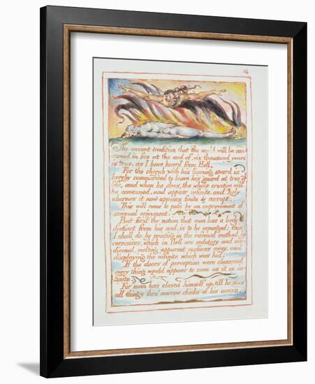 "The Ancient Tradition.., Illustration and Text from 'The Marriage of Heaven and Hell", C.1790-3-William Blake-Framed Giclee Print