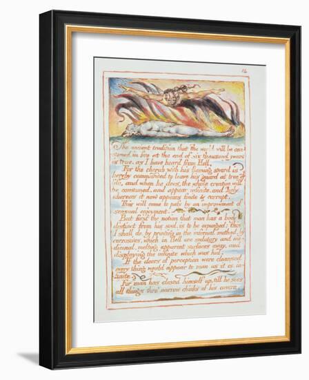 "The Ancient Tradition.., Illustration and Text from 'The Marriage of Heaven and Hell", C.1790-3-William Blake-Framed Giclee Print