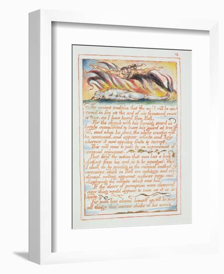 "The Ancient Tradition.., Illustration and Text from 'The Marriage of Heaven and Hell", C.1790-3-William Blake-Framed Giclee Print