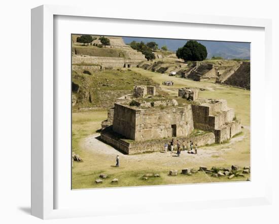 The Ancient Zapotec City of Monte Alban, Near Oaxaca City, Oaxaca, Mexico, North America-Robert Harding-Framed Photographic Print