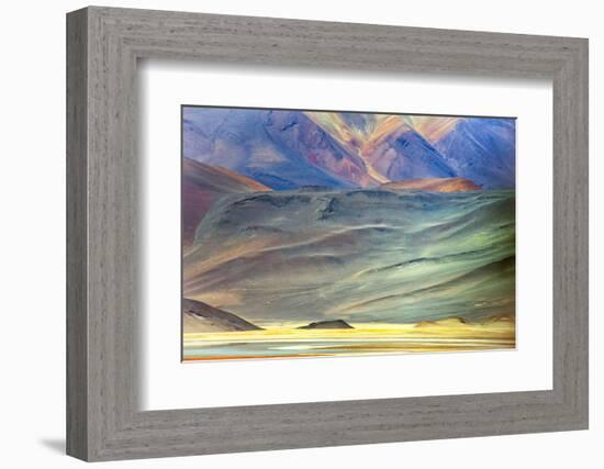 The Andes mountain and saltwater lagoon, San Pedro de Atacama, Antofagasta Region, Chile-Keren Su-Framed Photographic Print