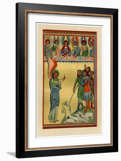 The Angel and the Shepherds, Late 12th Century-null-Framed Giclee Print