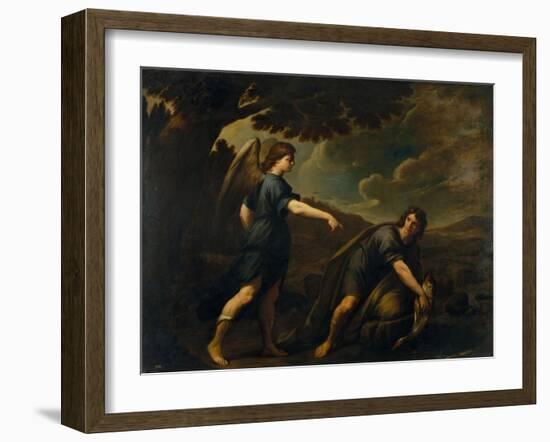 The Angel and Tobias with the Fish, C. 1640-Andrea Vaccaro-Framed Giclee Print