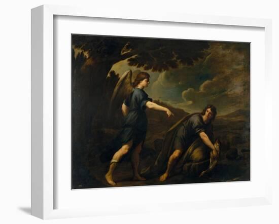 The Angel and Tobias with the Fish, C. 1640-Andrea Vaccaro-Framed Giclee Print