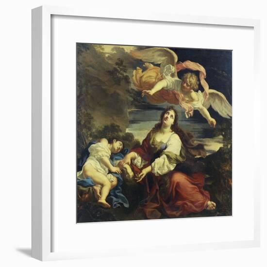 The Angel Appearing to Hagar and Ishmael in the Desert-Giuseppe Ghezzi (Attr to)-Framed Giclee Print