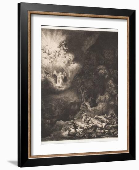 The Angel Appearing to the Shepherds, 1634-Rembrandt van Rijn-Framed Giclee Print