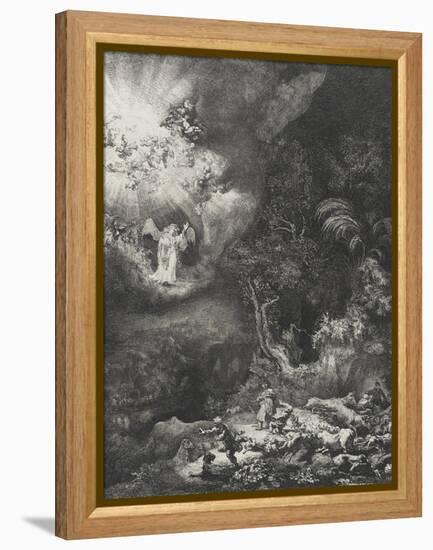 The Angel Appearing to the Shepherds, 1634-Rembrandt Harmensz. van Rijn-Framed Premier Image Canvas