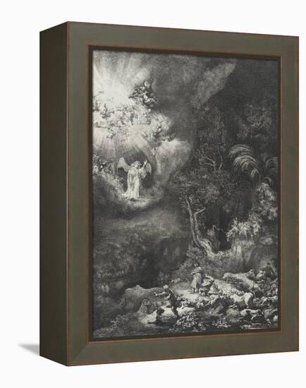 The Angel Appearing to the Shepherds, 1634-Rembrandt Harmensz. van Rijn-Framed Premier Image Canvas