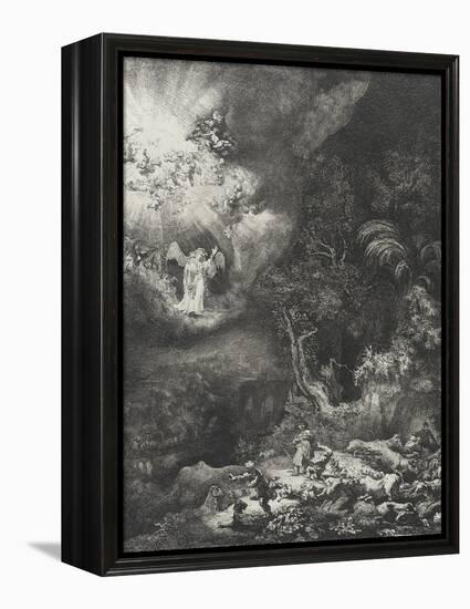 The Angel Appearing to the Shepherds, 1634-Rembrandt Harmensz. van Rijn-Framed Premier Image Canvas